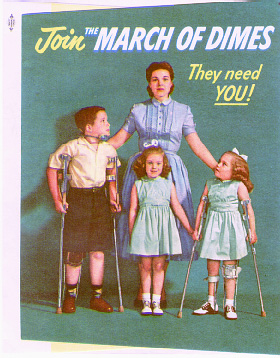 Cartel invitando a participar en la March of dime Cartel invitando a participar en la March of dime
