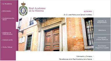 Captura de pantalla del sitio de la Real Academia
