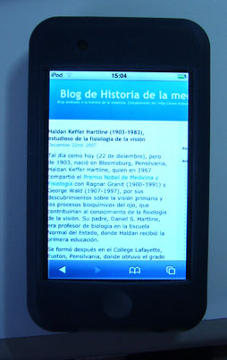 El blog en un Ipod touch