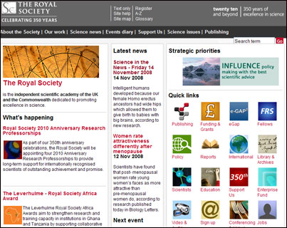 Captura parcial de la página principal del sitio web Captura parcial de la página principal del sitio web