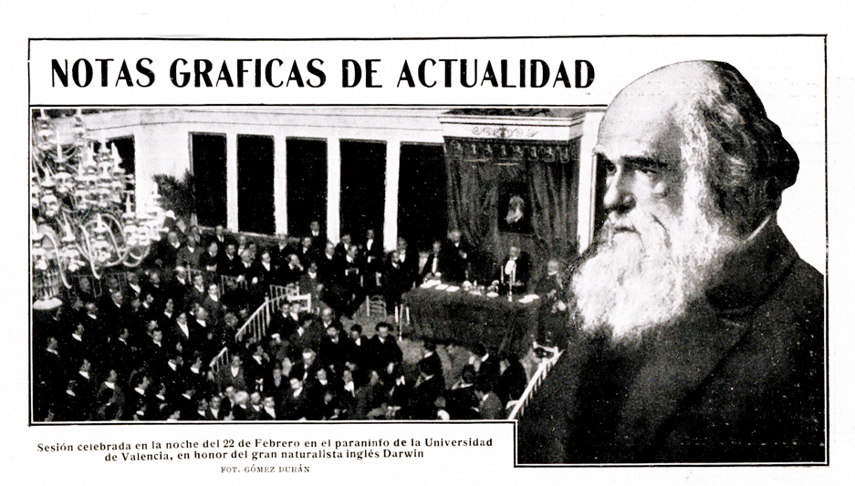 Homenaje de los estudiantes de medicina de Valencia a Darwin (1909)