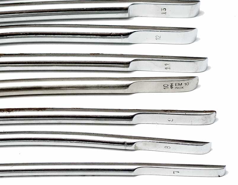 Dilatadores de Hegar de diferentes grosores