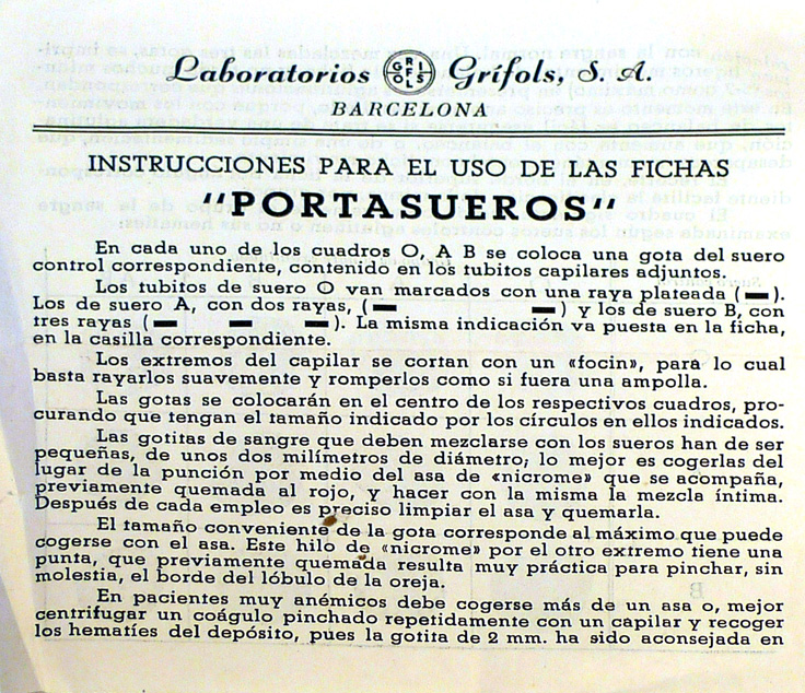 Equipo Grifols para la transfusión de sangre