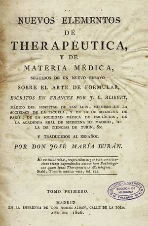 'Nuevos elementos de terapeutica' Alibert