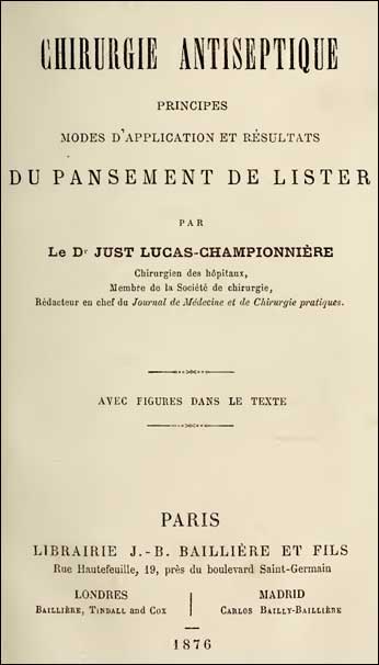 Portada de Chirurgie antiseptique