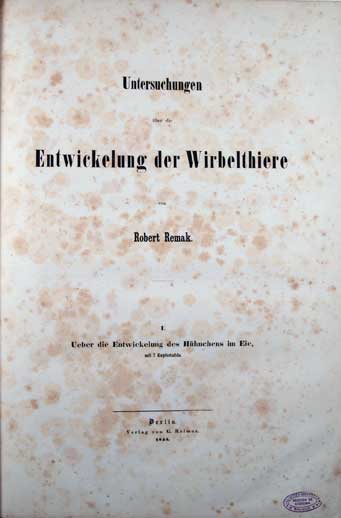 Portada del libro Untersuchungen über die Entwickelung der Wirbelthiere